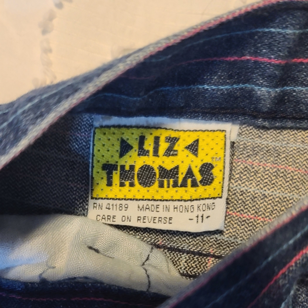 Vintage Liz Thomas Pinstripe Hi Rise Jeans - Picture 4 of 6